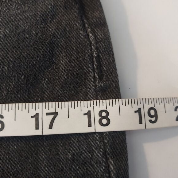 PacSun Distressed Crop Jeans Button Fly Womens Size 26 Black Ripped Fringe - Picture 16 of 16